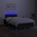Fekete szövet rugós és LED-es ágy matraccal 120 x 200 cm 3