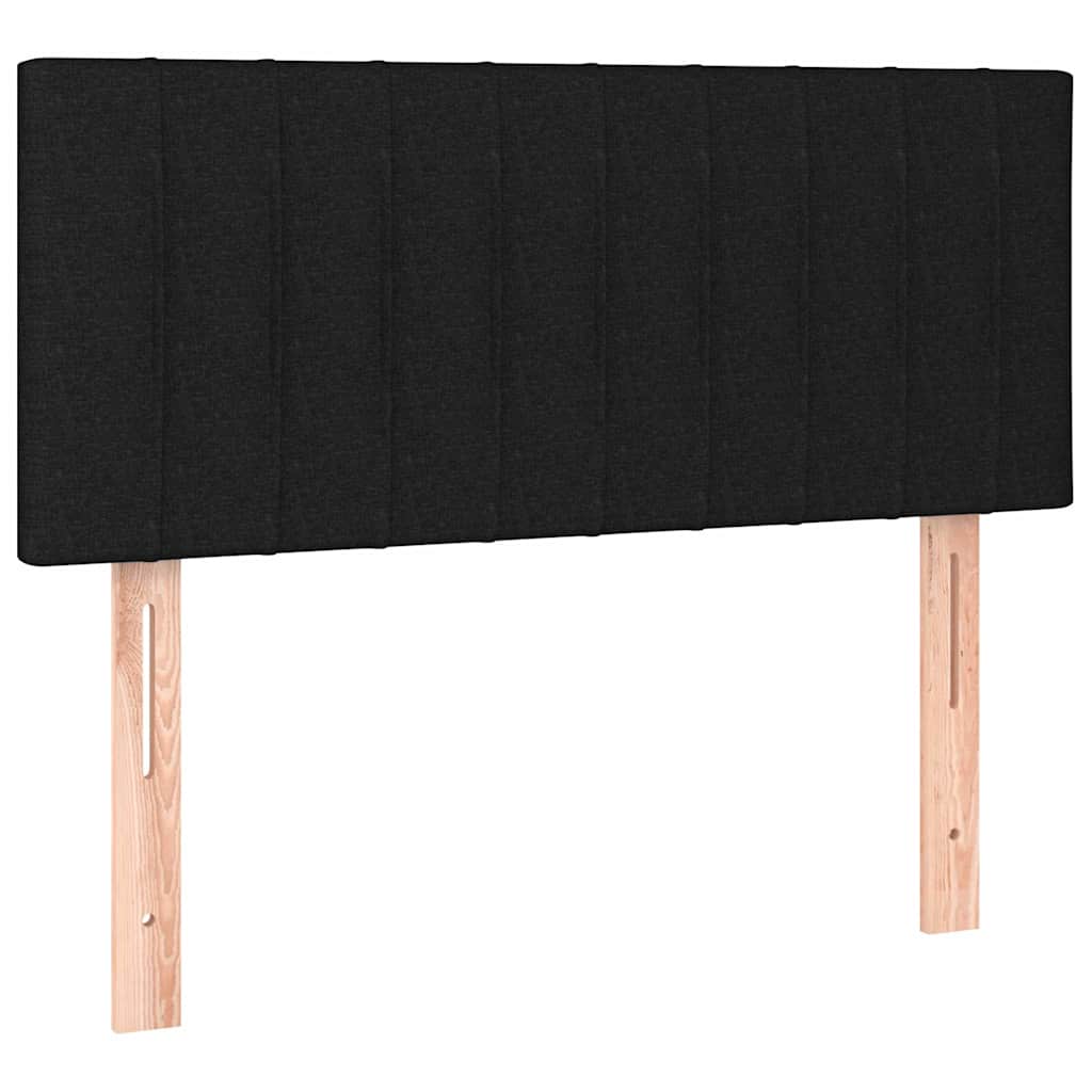Fekete szövet rugós és LED-es ágy matraccal 120 x 200 cm 7