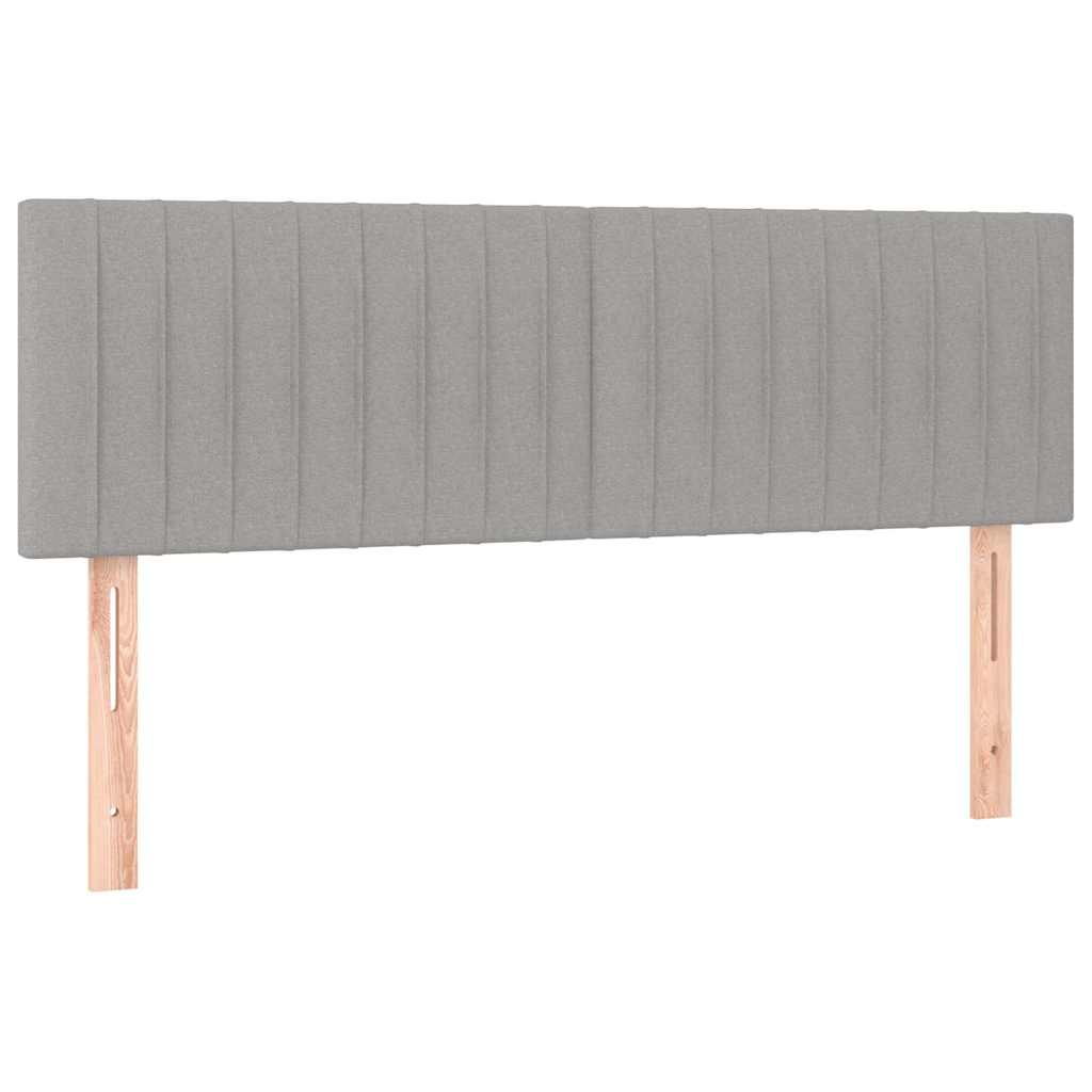 Világosszürke szövet rugós és LED-es ágy matraccal 140x200 cm 7