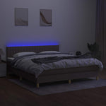 Tópszínű szövet rugós és LED-es ágy matraccal 160x200 cm 3
