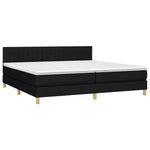 Fekete szövet rugós és LED-es ágy matraccal 200x200 cm 4