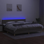 Tópszínű szövet rugós és LED-es ágy matraccal 200 x 200 cm 3