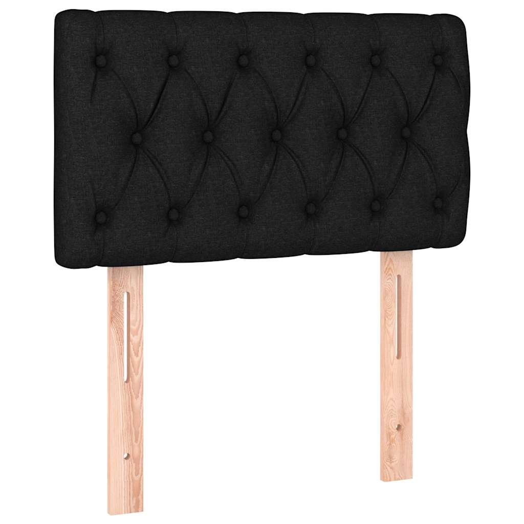 Fekete szövet rugós és LED-es ágy matraccal 80 x 200 cm 7