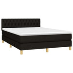 Fekete szövet rugós és LED-es ágy matraccal 140x190 cm 3