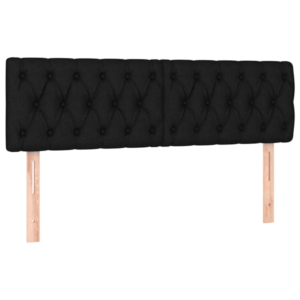 Fekete szövet rugós és LED-es ágy matraccal 140x190 cm 7