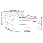 Tópszínű szövet rugós és LED-es ágy matraccal 140x190cm 8