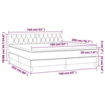 Sötétszürke szövet rugós és LED-es ágy matraccal 160x200 cm 8