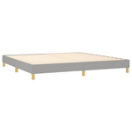 Világosszürke szövet rugós és LED-es ágy matraccal 200x200 cm 5