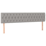 Világosszürke szövet rugós és LED-es ágy matraccal 200x200 cm 7