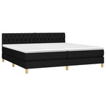 Fekete szövet rugós és LED-es ágy matraccal 200x200 cm 3
