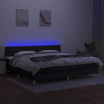 Fekete szövet rugós és LED-es ágy matraccal 200x200 cm 4
