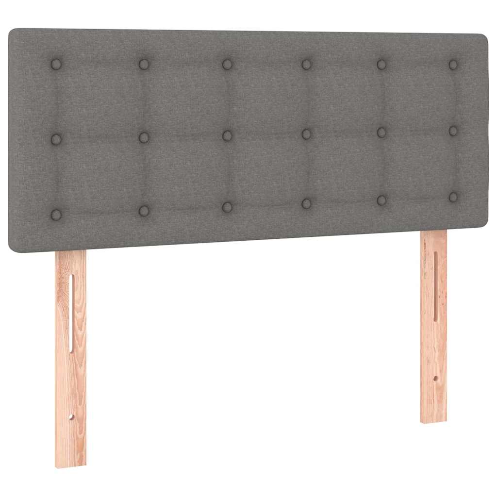 Sötétszürke szövet rugós és LED-es ágy matraccal 90x190 cm 7
