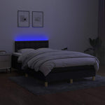 Fekete szövet rugós és LED-es ágy matraccal 120 x 200 cm 4