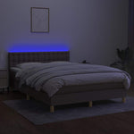 Tópszínű szövet rugós és LED-es ágy matraccal 140x190cm 4
