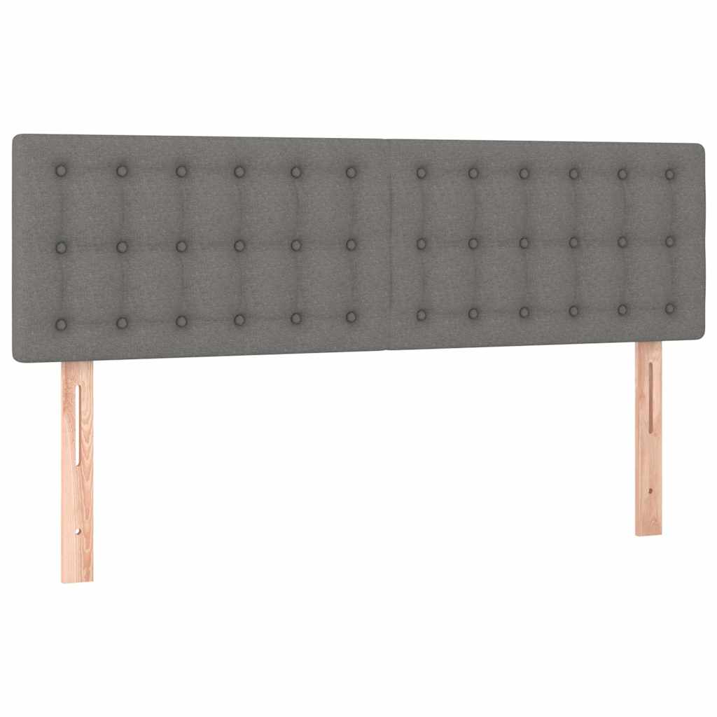 Sötétszürke szövet rugós és LED-es ágy matraccal 140x200 cm 7