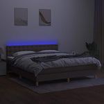 Tópszínű szövet rugós és LED-es ágy matraccal 160x200 cm 4