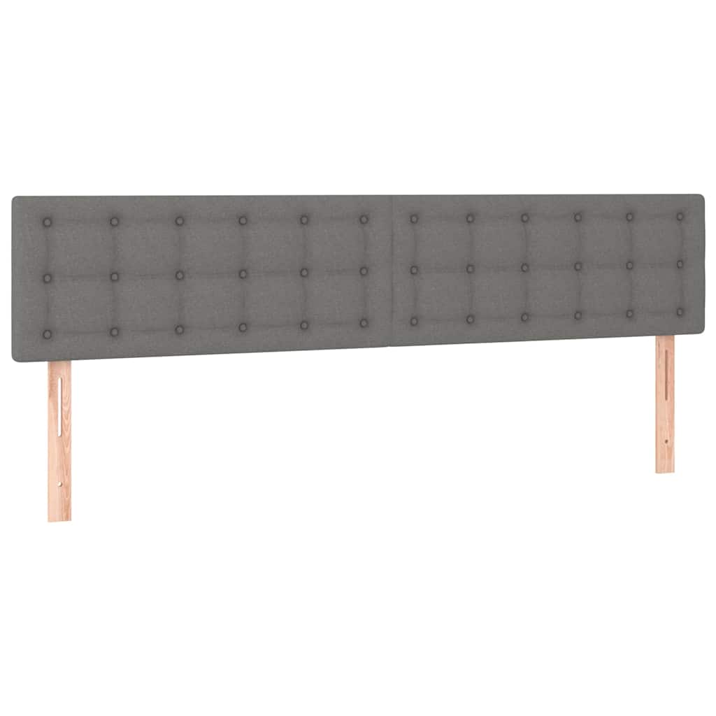 Sötétszürke szövet rugós és LED-es ágy matraccal 180 x 200 cm 7