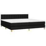 Fekete szövet rugós és LED-es ágy matraccal 200x200 cm 3
