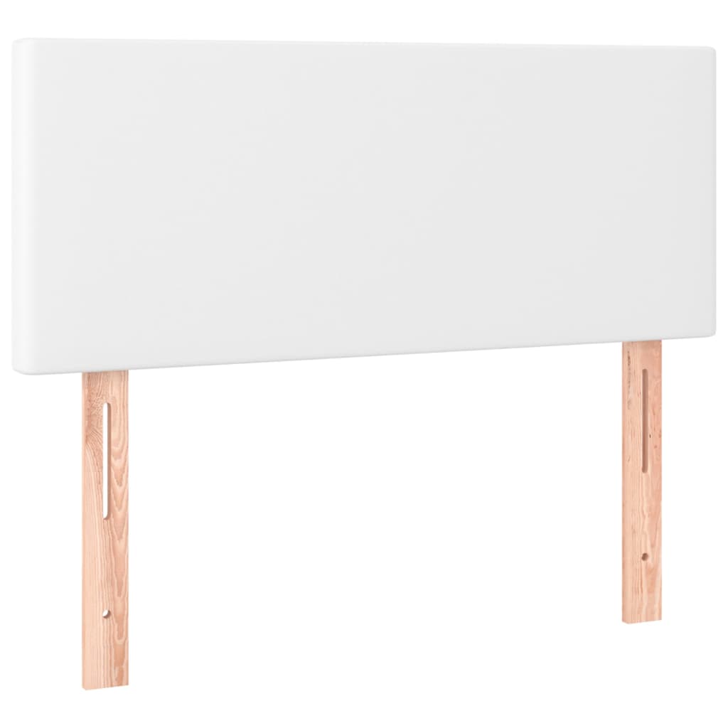 Fehér műbőr rugós ágy matraccal és LED-del 90x200 cm 7