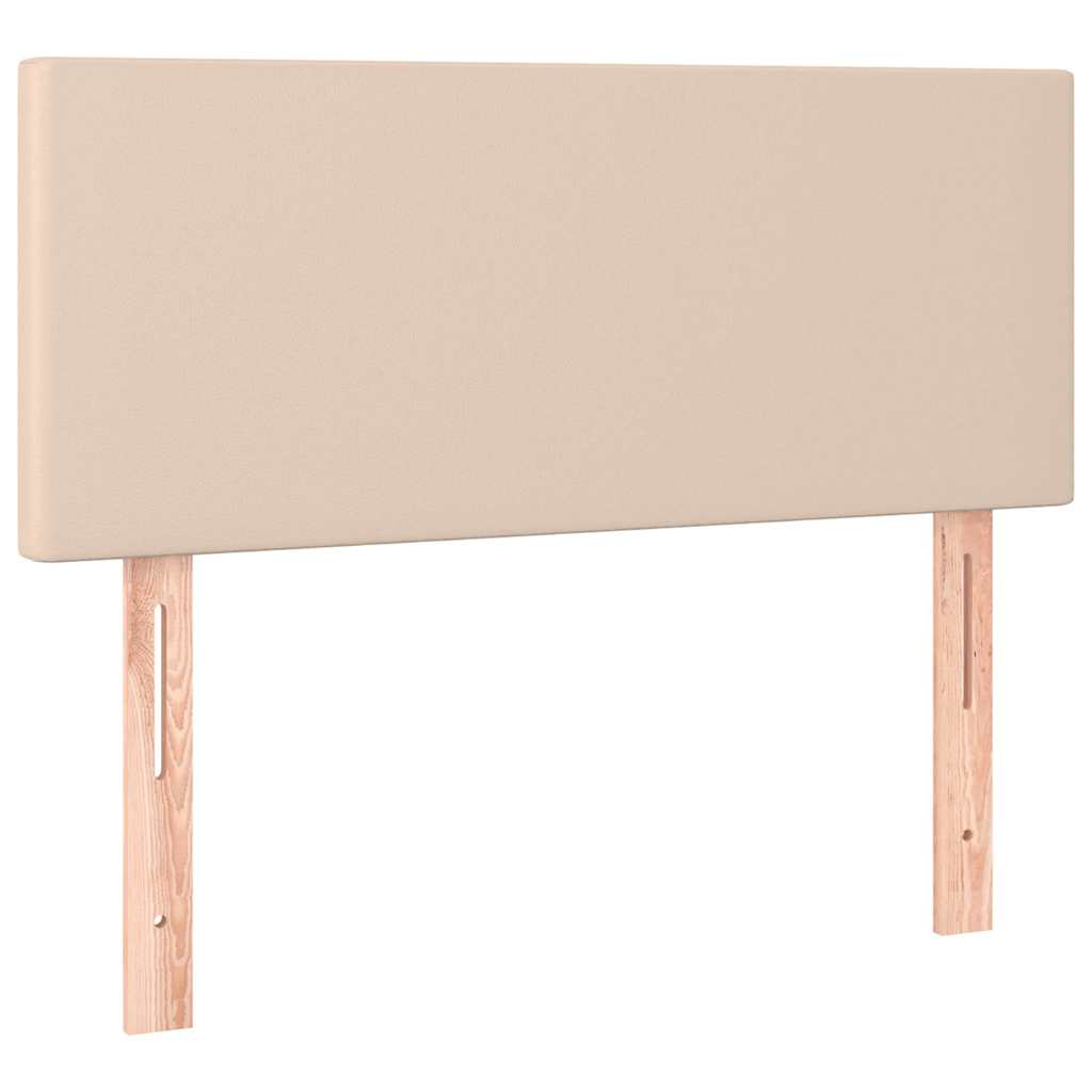 Cappuccino színű műbőr rugós ágy matraccal és LED-del 100x200cm 7
