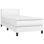 Fehér műbőr rugós ágy matraccal és LED-del 100x200 cm 3