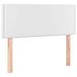 Fehér műbőr rugós ágy matraccal és LED-del 100x200 cm 7