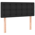 Fekete műbőr rugós ágy matraccal és LED-del 90x200 cm 7