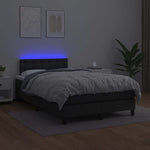 Fekete műbőr rugós ágy matraccal és LED-del 120x200 cm 4