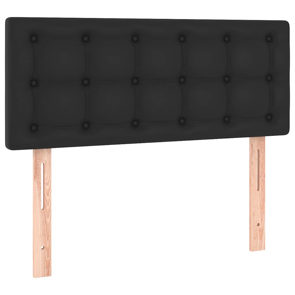 Fekete műbőr rugós ágy matraccal és LED-del 120x200 cm 7