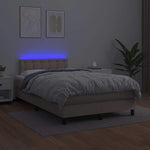 Cappuccino színű műbőr rugós ágy matraccal és LED-del 120x200cm 4