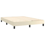 Krémszínű műbőr rugós ágy matraccal és LED-del 140x190 cm 6