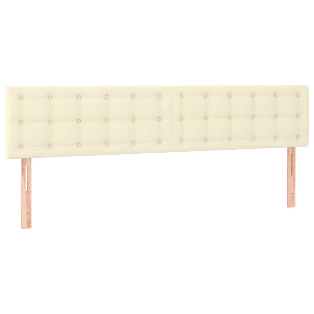 Krémszínű műbőr rugós ágy matraccal és LED-del 160x200 cm 8