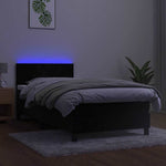 Fekete bársony rugós és LED-es ágy matraccal 100x200 cm 4