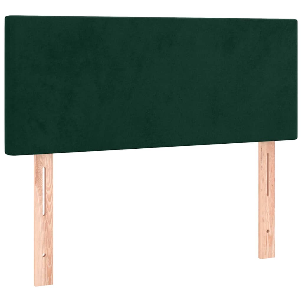 Sötétzöld bársony rugós és LED-es ágy matraccal 120x200 cm 7