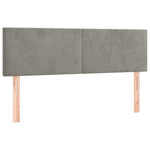 Világosszürke bársony rugós és LED-es ágy matraccal 140x190 cm 7