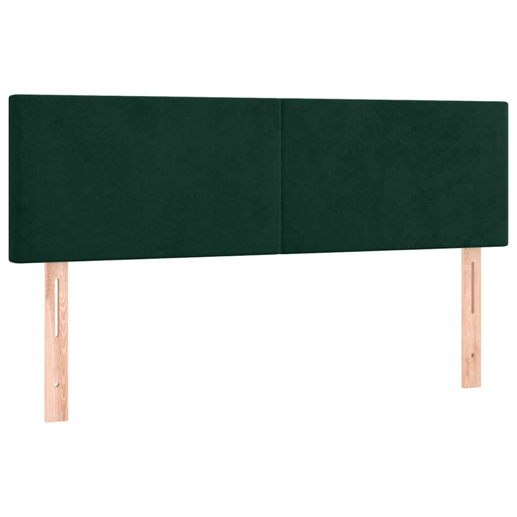 Sötétzöld bársony rugós és LED-es ágy matraccal 140x200 cm 7