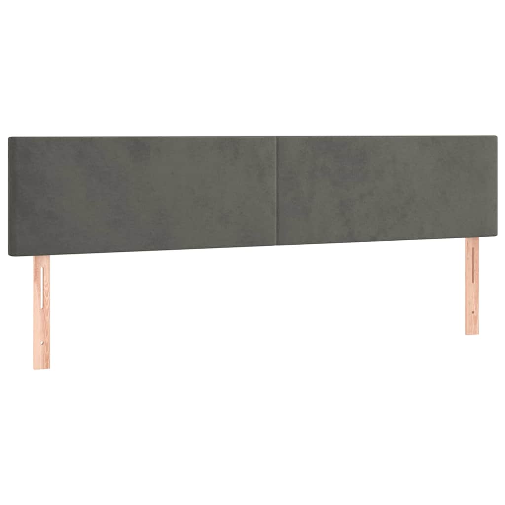 Sötétszürke bársony rugós és LED-es ágy matraccal 180x200 cm 7