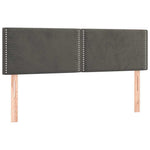 Sötétszürke bársony rugós és LED-es ágy matraccal 140x190 cm 7