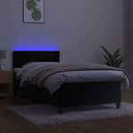 Fekete bársony rugós és LED-es ágy matraccal 90x190 cm 3