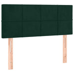 Sötétzöld bársony rugós és LED-es ágy matraccal 100x200 cm 7
