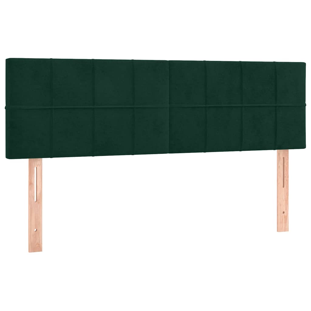 Sötétzöld bársony rugós és LED-es ágy matraccal 140x190 cm 7