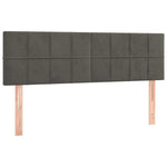Sötétszürke bársony rugós és LED-es ágy matraccal 140x200 cm 7