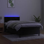 Fekete bársony rugós és LED-es ágy matraccal 100x200 cm 4