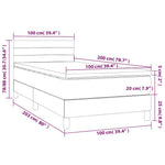Fekete bársony rugós és LED-es ágy matraccal 100x200 cm 8
