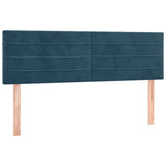 Sötétkék bársony rugós és LED-es ágy matraccal 140x190 cm 7