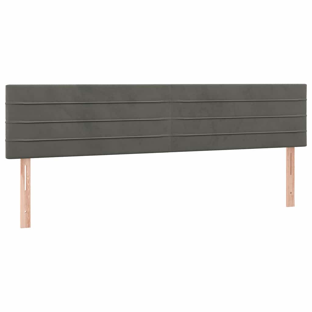 Sötétszürke bársony rugós és LED-es ágy matraccal 180x200 cm 7