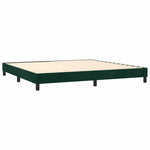 Sötétzöld bársony rugós és LED-es ágy matraccal 200x200 cm 5