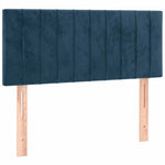 Sötétkék bársony rugós és LED-es ágy matraccal 90x190 cm 7