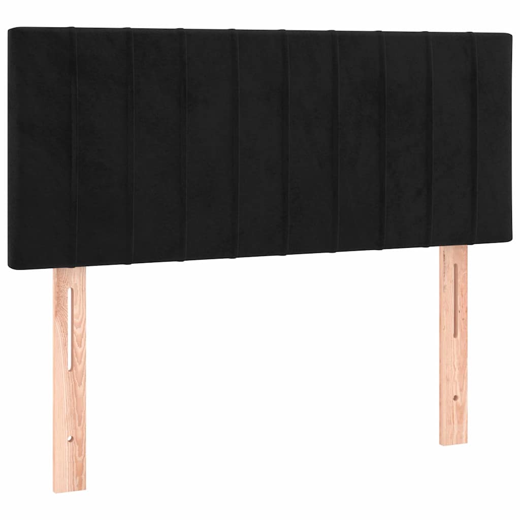 Fekete bársony rugós és LED-es ágy matraccal 90x200 cm 7