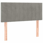 Világosszürke bársony rugós és LED-es ágy matraccal 100x200 cm 7